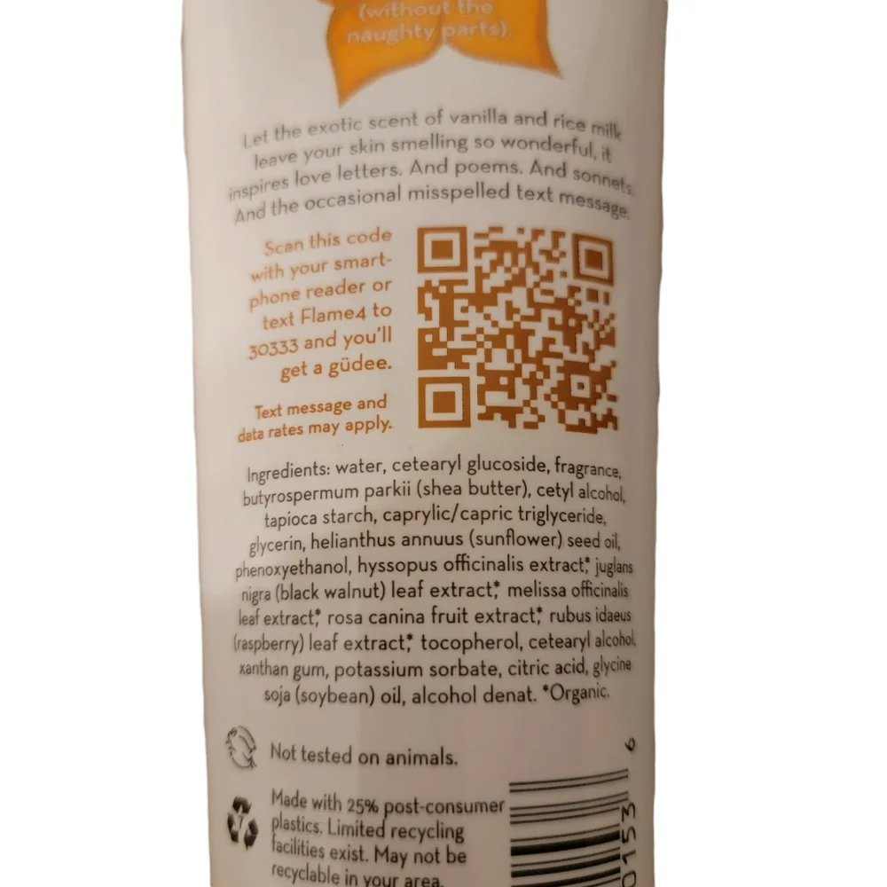 Brand‎ new! Burt’s Bees Gud Vanilla Flame Natural Body Lotion 8 Fluid Ounces